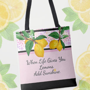 Bag Quand la vie vous donne des citrons Tote rose Amal