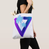 BAG RETROWAVE SYNTHWAVE PALMIERS TRIANGLE TOTE (De près)