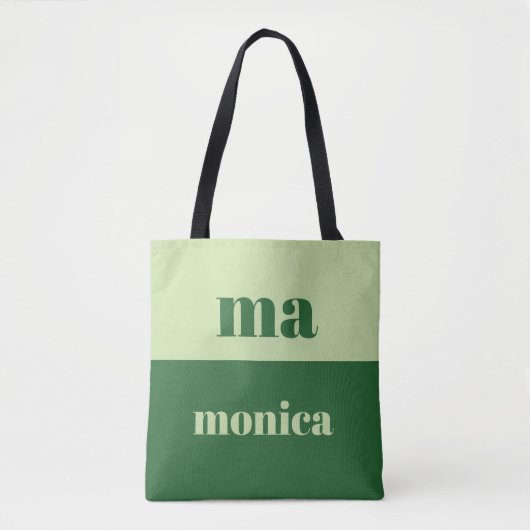 Bag Sage green script monogram initial Tote (Devant)