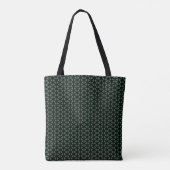 Bag Simple dark green and black line patterned Tote (Dos)