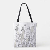 Bag superbe tote avec des illustrations de plantes.  (Dos)