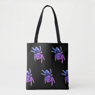 Bag Tote araignée sauteuse violette et noire