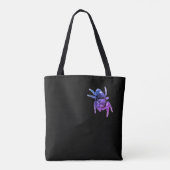 Bag Tote araignée sauteuse violette et noire (Dos)