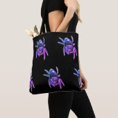 Bag Tote araignée sauteuse violette et noire (De près)
