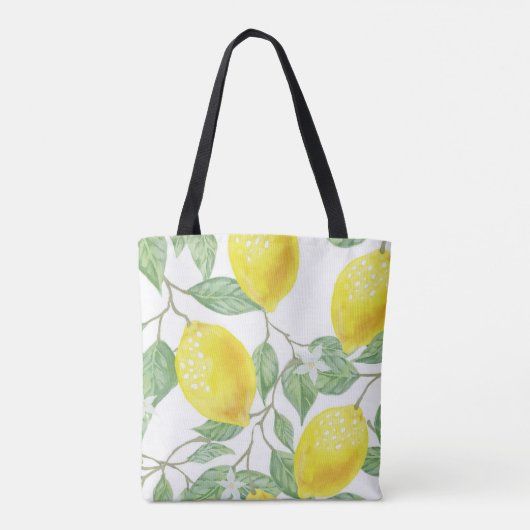 Bag Tote Bag, Happy Yellow Lemons (Dos)
