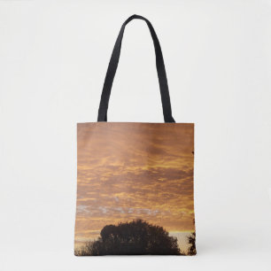 Bag Tote imprimé partout avec lever de soleil nuageux