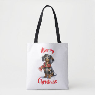 Bag Tote Joyeux Noël Dapple Dachshund
