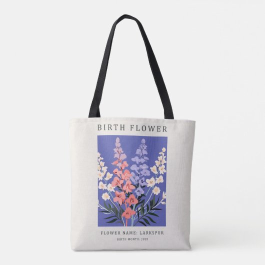 Bag Tote Larkspur du mois de naissance (Dos)