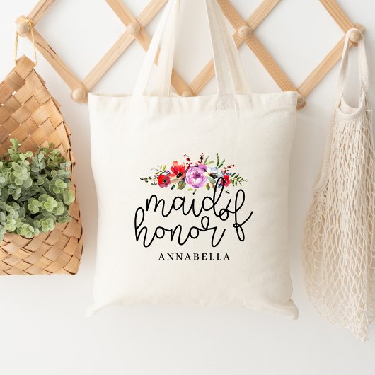 Bag Tote Maid d'Honneur Bouquet Floral