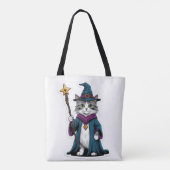 Bag Tote Mini sorcier chat avec bâton magique (Dos)