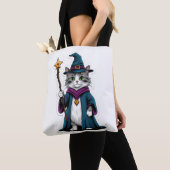 Bag Tote Mini sorcier chat avec bâton magique (De près)