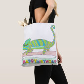 Bag Tote multi-usage - Caméléon d'anniversaire (blanc) (De près)