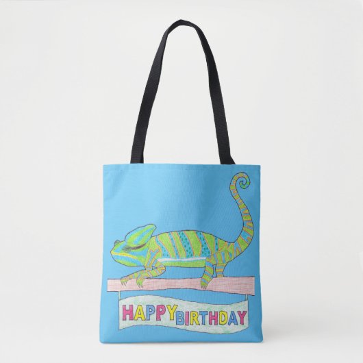Bag Tote multi-usage - Caméléon d'anniversaire (bleu c (Devant)