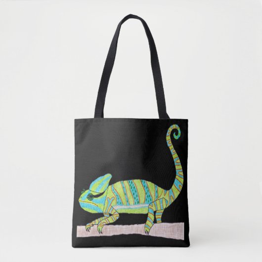 Bag Tote Partout - Caméléon Vert (noir) (Devant)