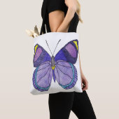 Bag Tote Partout - Papillon Violet (blanc) (De près)