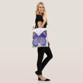 Bag Tote Partout - Papillon Violet (blanc) (Sur le modèle)
