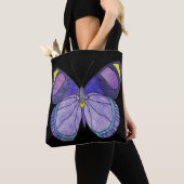 Bag Tote Partout - Papillon Violet (noir) (De près)