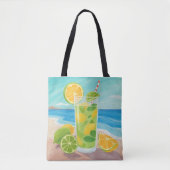 Bag Tote Refreshing Summer Mojito by the Beach (Devant)