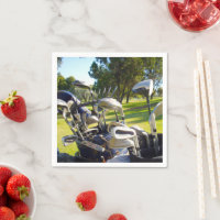 Bag vol met Golfclubs, papierstof servetten