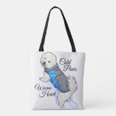 Bag Warm Heart Snow Bichon Tote (Dos)