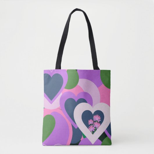 Bag Whimsical Purple Heart Art Tote (Devant)
