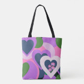 Bag Whimsical Purple Heart Art Tote (Dos)