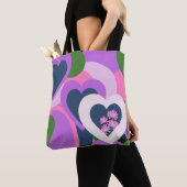 Bag Whimsical Purple Heart Art Tote (De près)