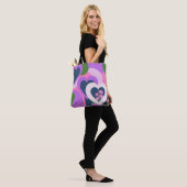 Bag Whimsical Purple Heart Art Tote (Sur le modèle)