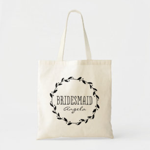 Bag Whimsical Wreath  Custom Bridesmaid Wedding Tote
