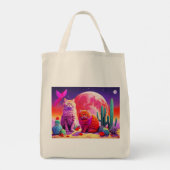 Bag with Cat Illustration Tote Bag (Achterkant)