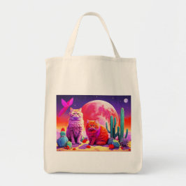 Bag with Cat Illustration Tote Bag