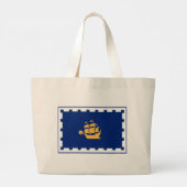 Bag with Flag of Quebec City, Canada Grote Tote Bag (Achterkant)