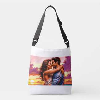 bag with romantic print of two lovers crossbody tas
