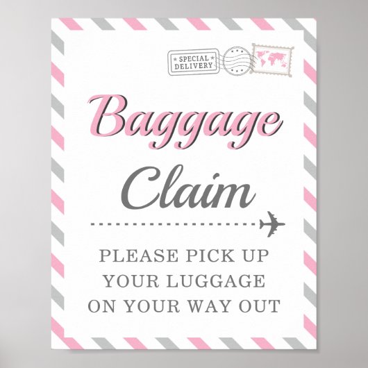 Bagage Claim Reis Vliegtuig Feest Favoriet Tafel Poster (Voorkant)