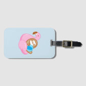 Bagage Étiquette de Flamant rose rose mignon à la fente d (Devant Horizontal)
