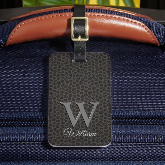 Bagage Étiquette de nom monogramme à texture de cuir de v (Insitu Rectoal 2)