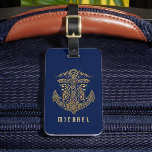 Bagage Étiquette de sac à ancre chic pour vacances et voy