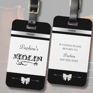 Bagage Étiquette d'identification d'étui à violon noir et