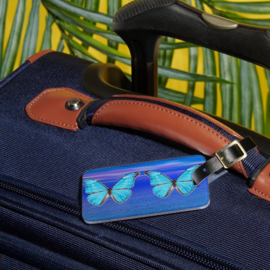 Bagage label Blauwe Vlinders (Voorkant Insitu 3)