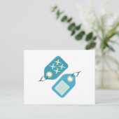 Bagage label briefkaart (Staand voorkant)