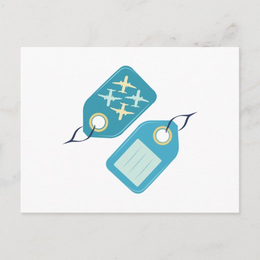 Bagage label briefkaart (Voorkant)