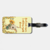 Bagage label | Knuffelkonijn met zonnebloem (Achterkant horizontaal)