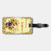 Bagage label | Leuke Panda Holding Zonnebloemen (Achterkant horizontaal)