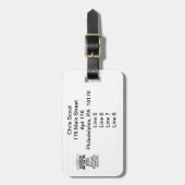 Bagage label - Stijl A (Persoonlijk) (Voorkant verticaal)