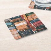  bagage vierkante kartonnen onderzetter (Schuin)