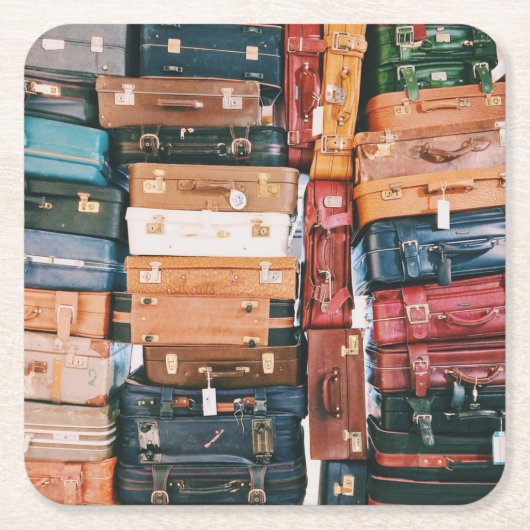  bagage vierkante kartonnen onderzetter (Voorkant)