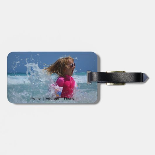 Bagagelabel Aangepaste foto (Achterkant horizontaal)