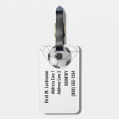 Bagagelabel Aangepaste tekst Voetbal (Achterkant verticaal)