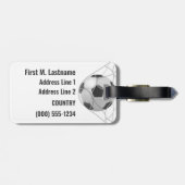 Bagagelabel Aangepaste tekst Voetbal (Achterkant horizontaal)