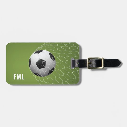 Bagagelabel Aangepaste tekst Voetbal (Voorkant horizontaal)